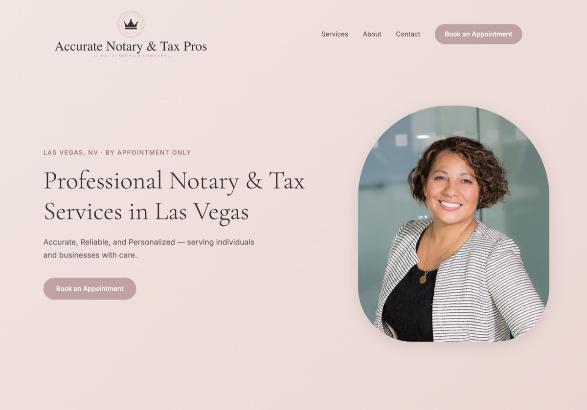 Accurate Notary & Tax Pros website